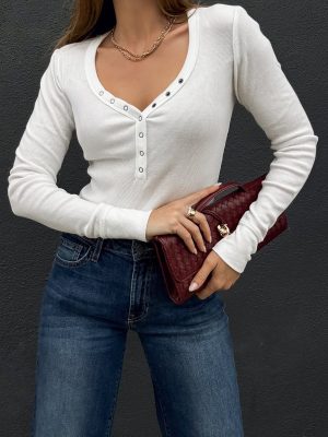 Aveline Ribbed Top in Off White